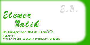 elemer malik business card